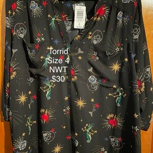 Torrid Harper Georgette 3/4 Sleeve Top